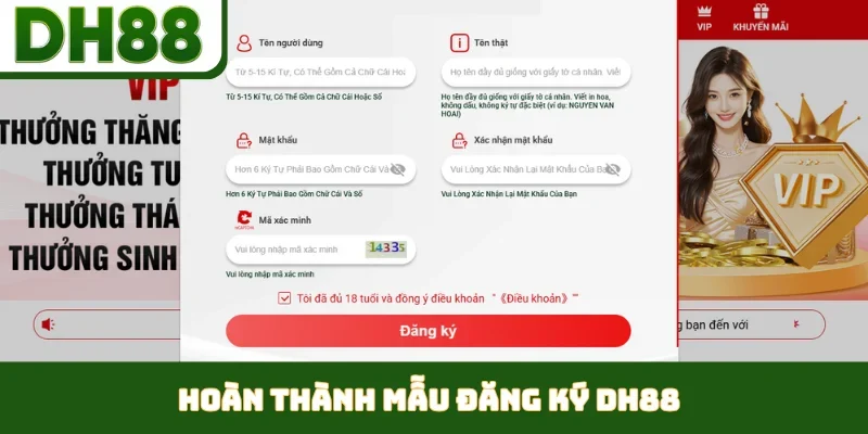 Đăng Ký DH88 - Thao Tác Dễ Dàng, Hoàn Tất Chỉ 2 Phút